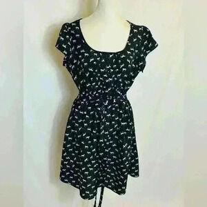 Xhilaration Pony Print Mini Black Tie Waist Dress